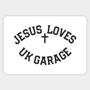Jesus Loves UK Garage Black Text Sticker